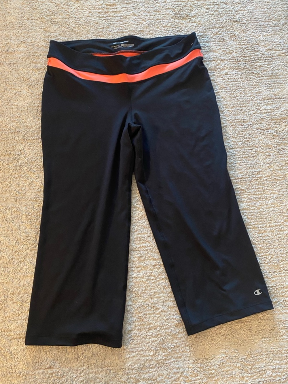 Champion Black Coral Semi Fitted Capri Workout Pants Womens Plus Size 2XL